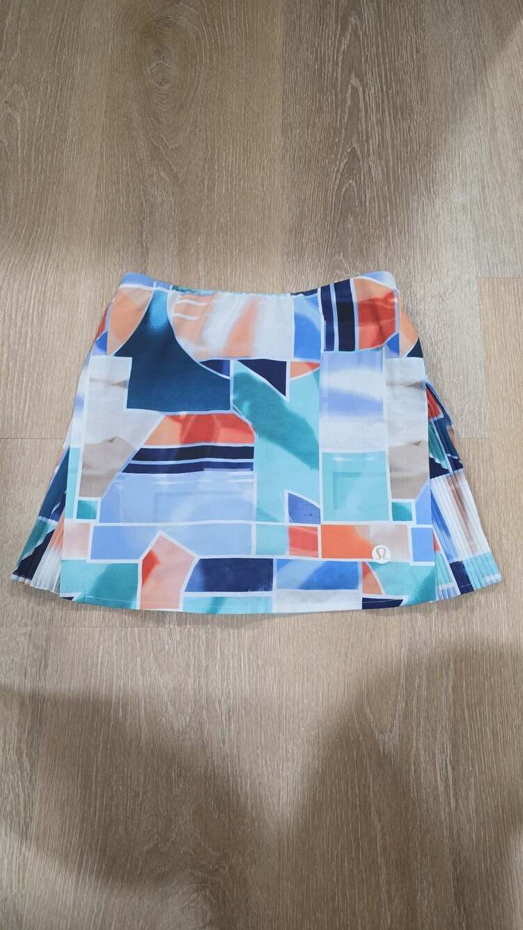 Lululemon Peek Pleat High-Rise Tennis Skirt Shadow Court Multi,Size 2